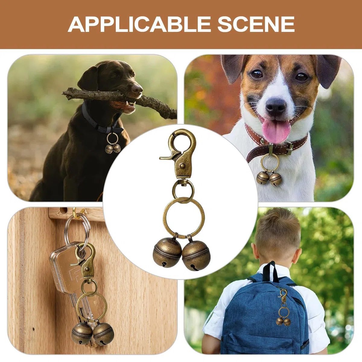 Campanilla para collar de perro | Campanillas colgantes para perros, decoración colgante, colgante para mascotas, senderismo, caza y paseo