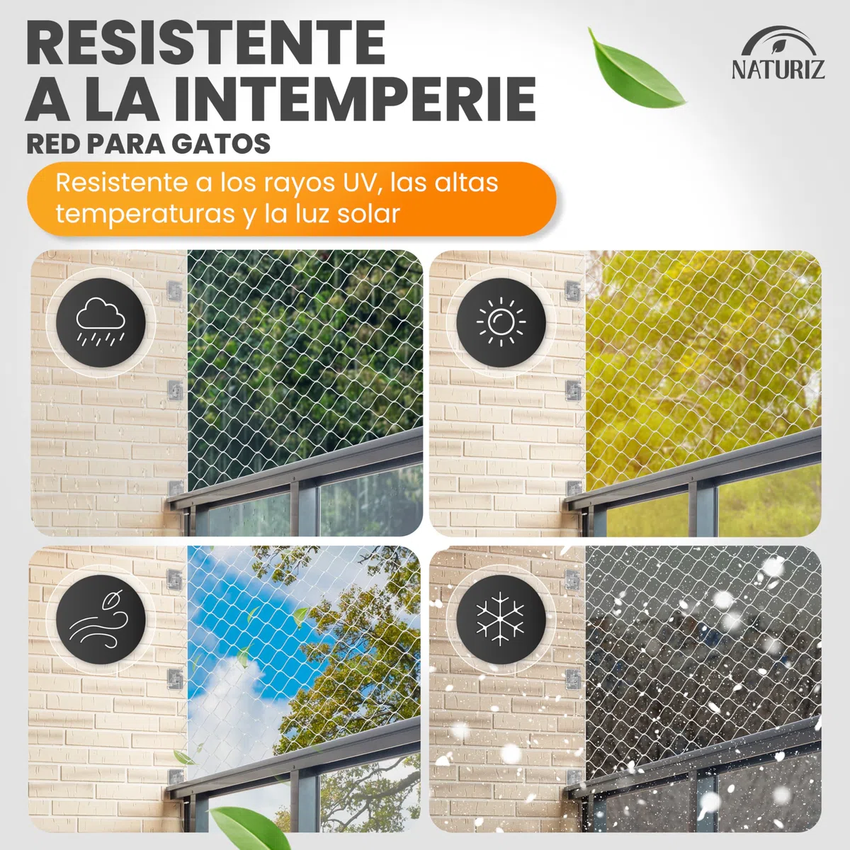 Naturiz Red para gatos para balcón sin taladrar, incluye gancho adhesivo y adhesivo de silicona, red de protección para gatos para balcón y ventana, red para gatos transparente, red para palomas, red