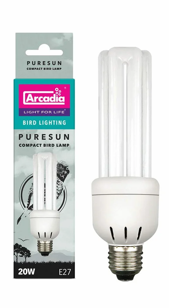 Arcadia Bird Lamp 20 W Bombilla de bajo consumo para pájaros uva y UVB flimmerfrei