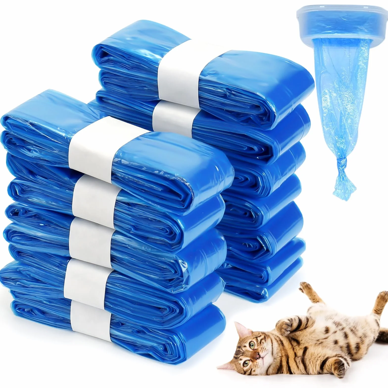 Bolsas arenero gatos, bolsa de repuesto de arena para gatos bolsas de repuesto litter genie, con la caja de recambio para litter genie xl & litterlocker fashion & litterlocker ii & litterlocker, 4,5 m