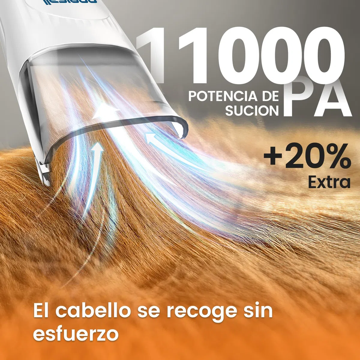 oneisall Cortapelos Perros con aspiradora de pelo, Aspira el 99% del pelo de las mascotas, máquina de corte silenciosa para perros y gatos y otras 7 herramientas de aseo (azul)