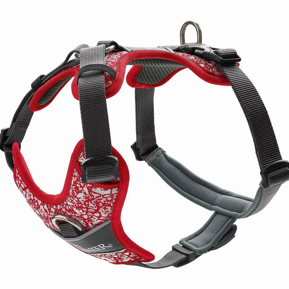 Arnés para Perro Hunter Divo Rojo Gris Reflectante Talla L (72-100 cm)
