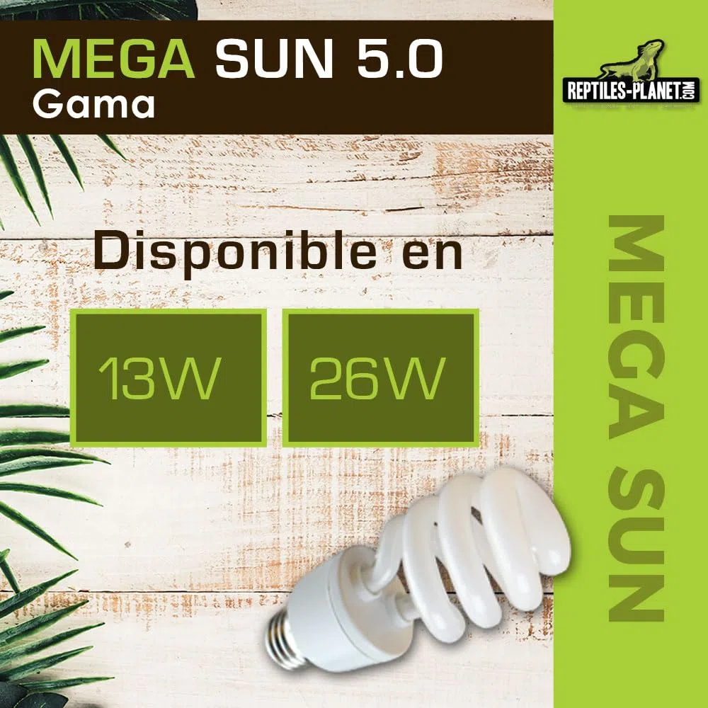 Reptiles-Planet Mega Sun UVA - UVB 5.0 Reptiles Lamp, 26 W