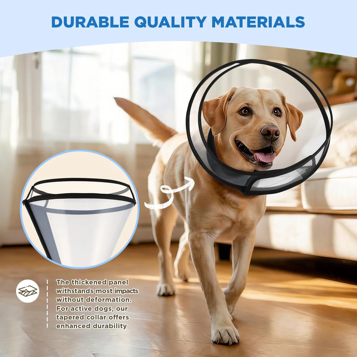 BONTHEE Collar Isabelino para Perros, Transparente Ajustable para Recuperación de Cirugía, Collar de Protección para Perros Grandes, Medianos y Pequeños y Gatos, Anti-Lamidas y Mordeduras