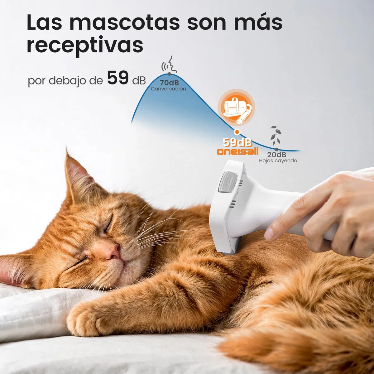 oneisall Cortapelos Perros con aspiradora de pelo, Aspira el 99% del pelo de las mascotas, máquina de corte silenciosa para perros y gatos y otras 7 herramientas de aseo (azul)