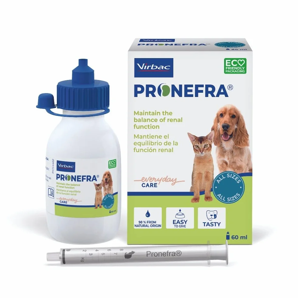 Virbac Pronefra - Complemento alimenticio dietético para Animales pequeños, Paquete de 1 Unidad (1 x 60 ml)