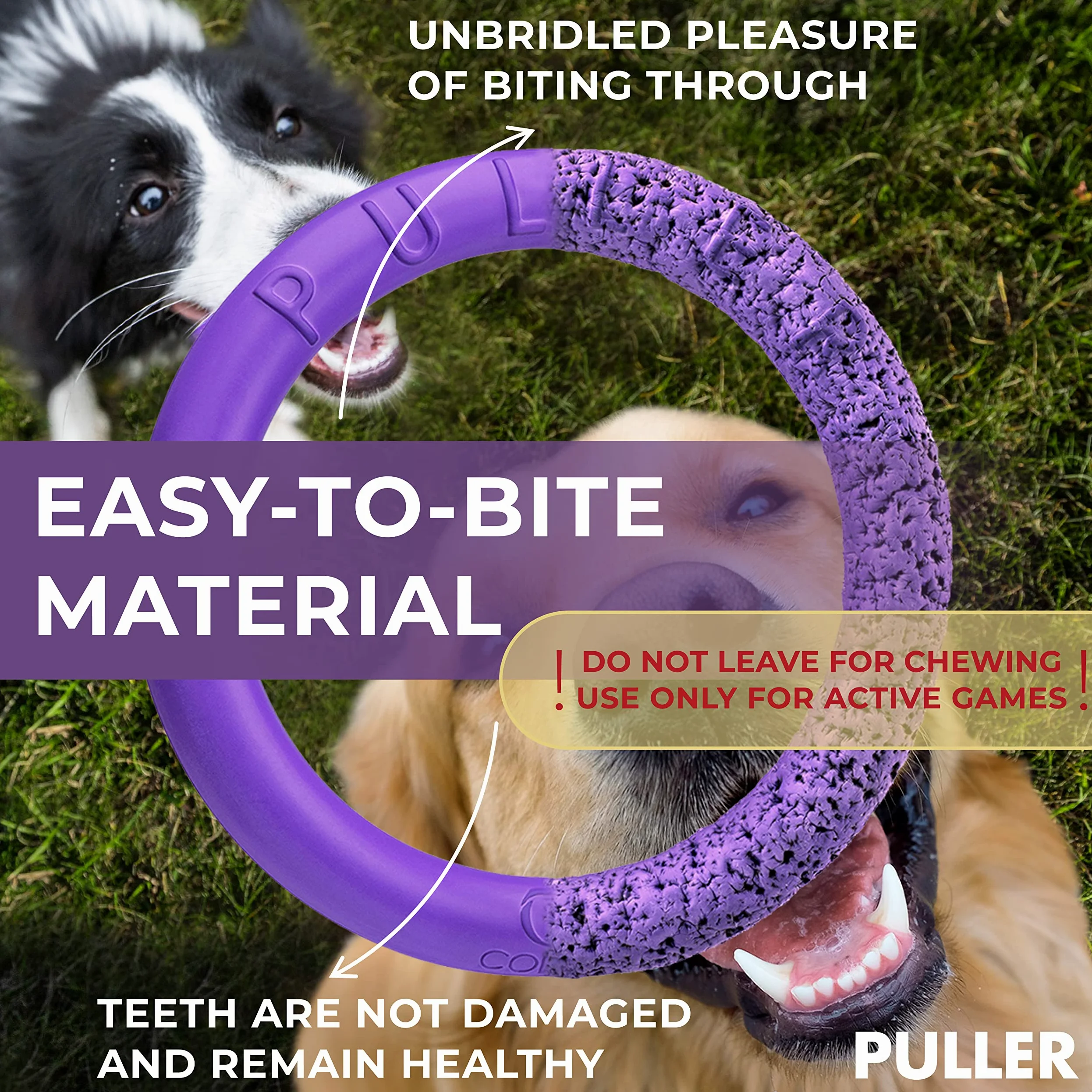 COLLAR Juguetes para Perros para Exteriores – Juguete de búsqueda de Perros y tirón de Guerra para Perros pequeños, medianos y Grandes – Pelota para Perros y Frisbee Suave para Perros – Juguetes para