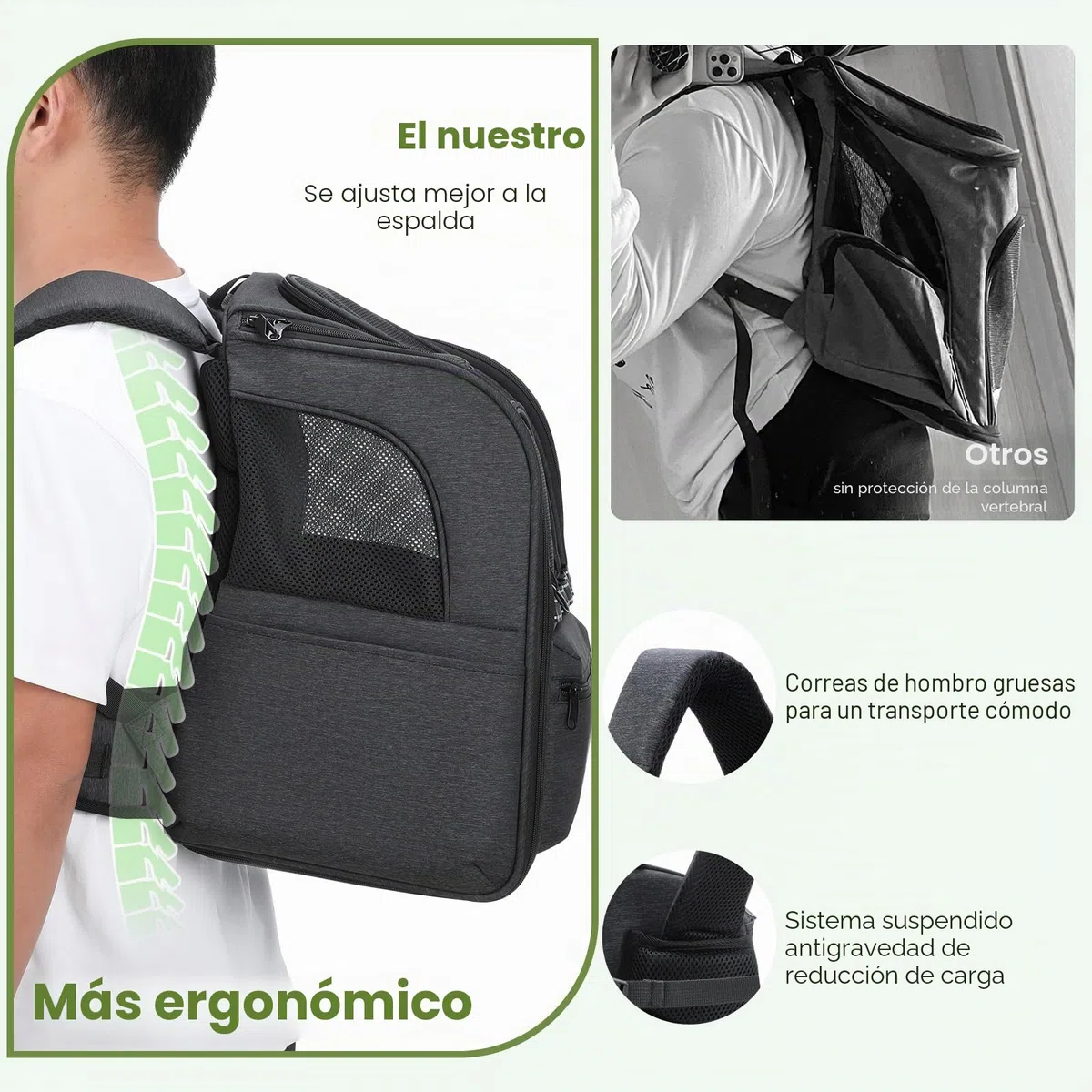 Pecute mochila gato reducción de carga antigravedad, mochila ergonómica para gatos,mochila de descompresión para gatos transporte, adecuada para viajar con mascotas, visitar al médico, hacer caminatas