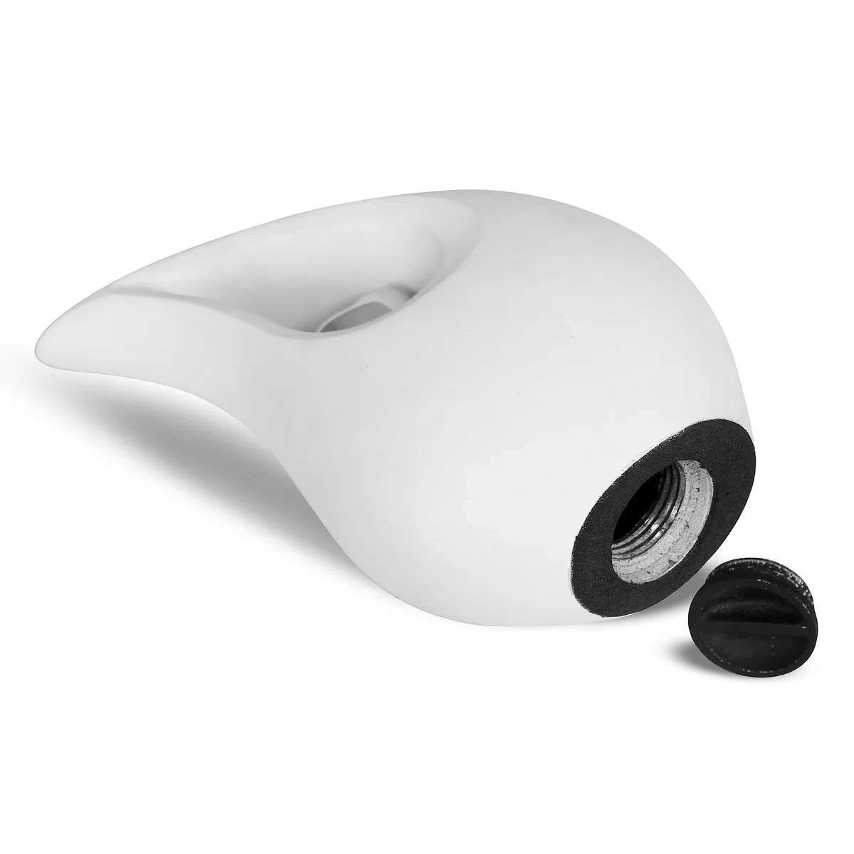Urnas Medianas con Forma de lágrima Blanca para Cenizas humanas con corazón Plateado (6 Pulgadas de Altura) -Urna para Mascotas pequeñas, Blanco Mate