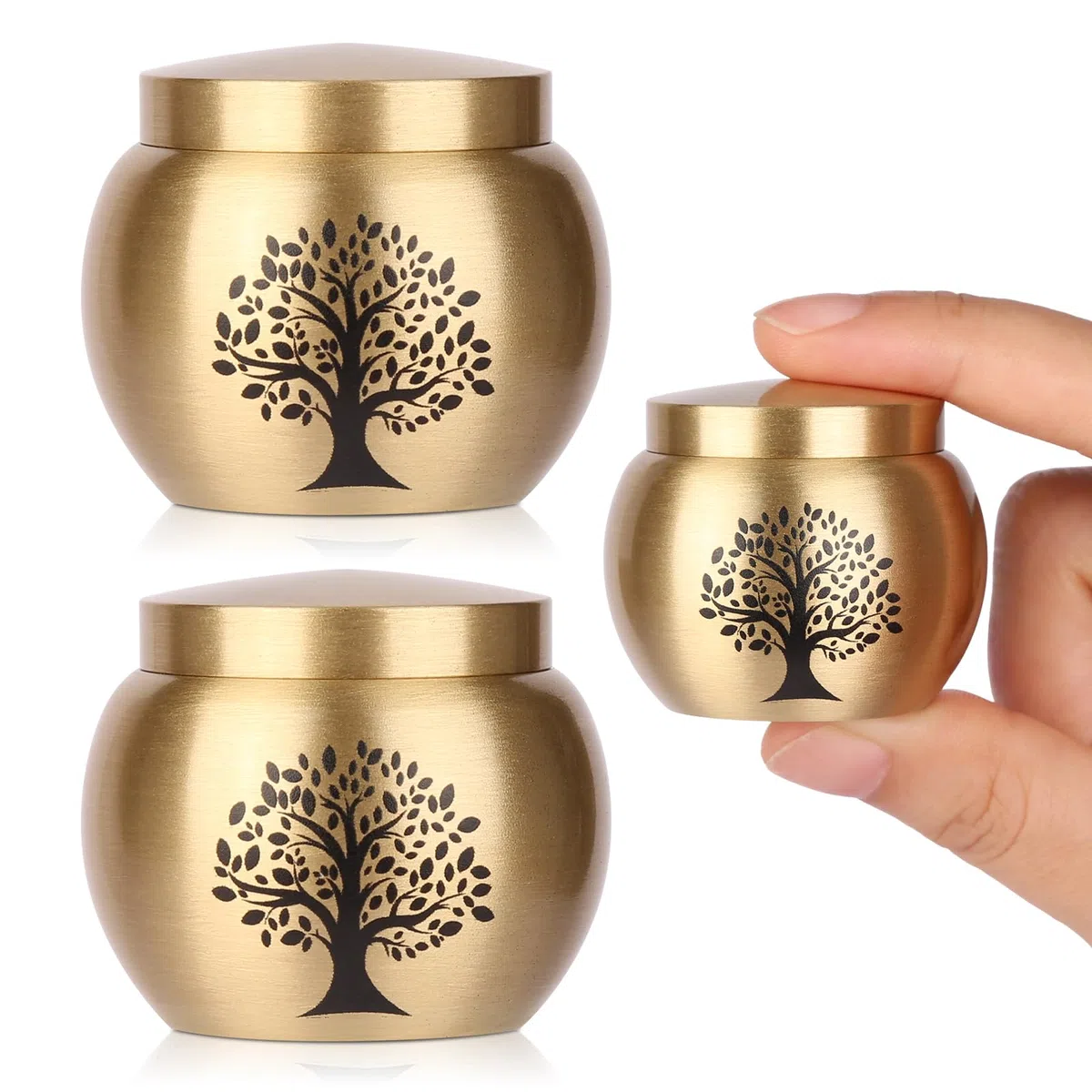 Juego de 2 urnas pequeñas para Cenizas humanas, Mini urnas de cremación para Cenizas humanas o Mascotas, decoración de árbol de la Vida para Adultos, Mujeres, Cenizas de Mascotas Masculinas