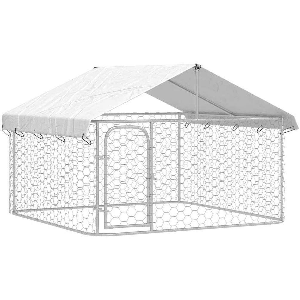 Genérico Perrera de Exterior con tejado 200x200x150 cm,Producto para Mascotas y Animales,Productos para Mascotas,Productos para Perros,Casetas y cercados para perros-171498