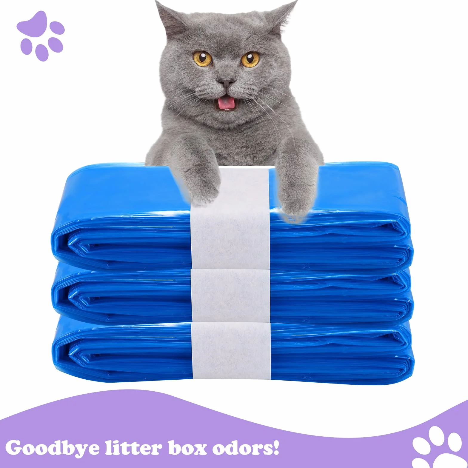 Bolsa de repuesto para arena para gatos, 10 unidades de repuesto para basura de gato Genie compatible con tu repuesto de arena Genie (no incluye cartucho) (azul, 4,5 m)