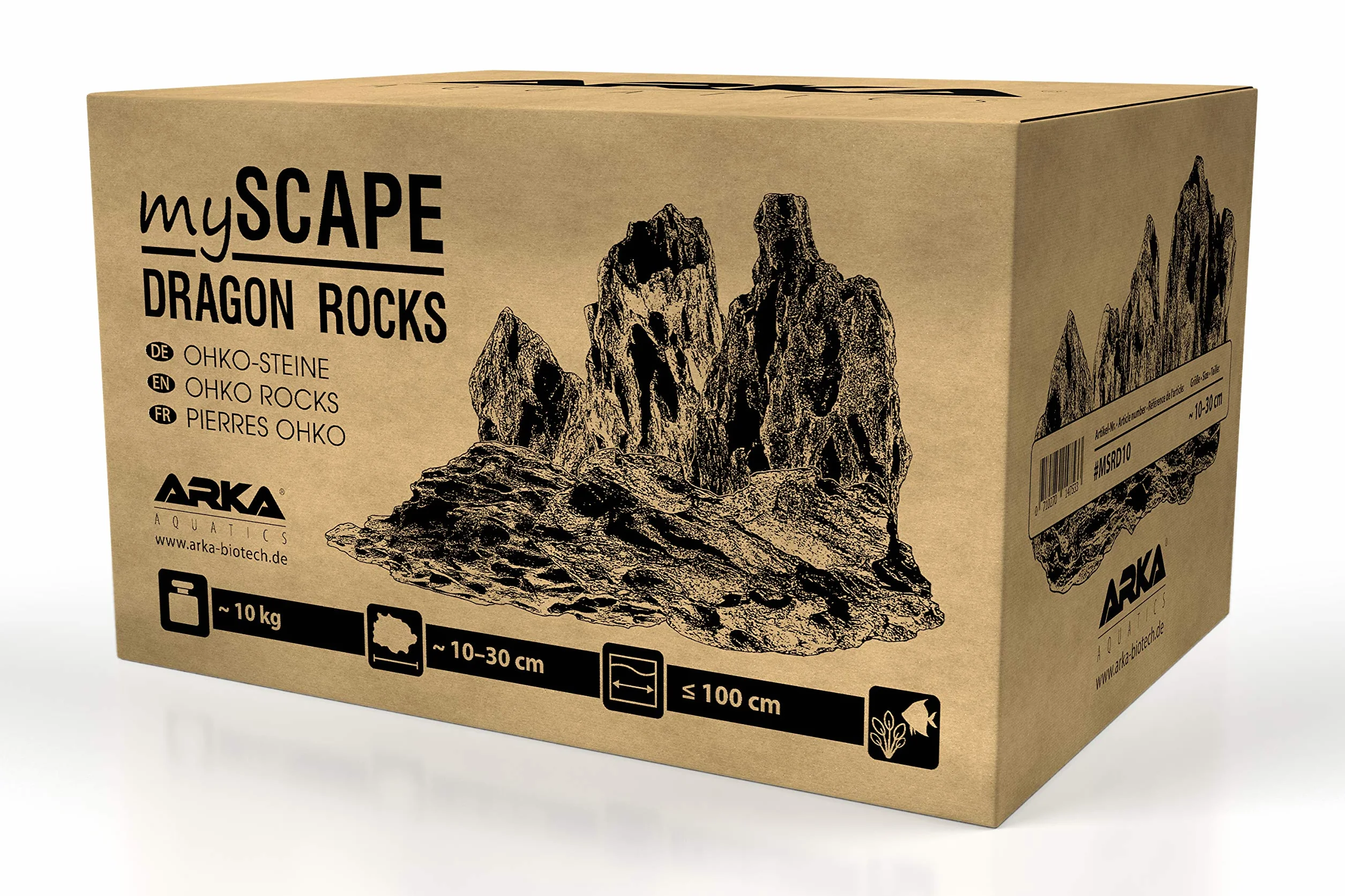 ARKA Set Rocas Dragon 10 kg mySCAPE – Piedras Naturales 10–30 cm para Nano aquascaping y paisajes creativos – aptas para acuarios Dulces pequeños – decoración plantable sin Bordes ni químicos