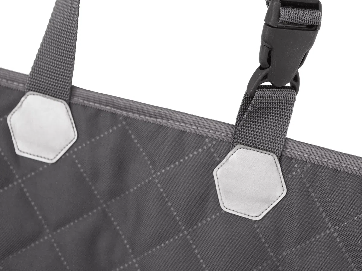 PillowPrim Asiento de Coche para Perros, Manta Trasera para Coche, Caja de Transporte para Gatos, Cesta para Perros, arnés para Perros, Cama para Perros, Cesta de Grafito Oxford, 133 x 45 cm