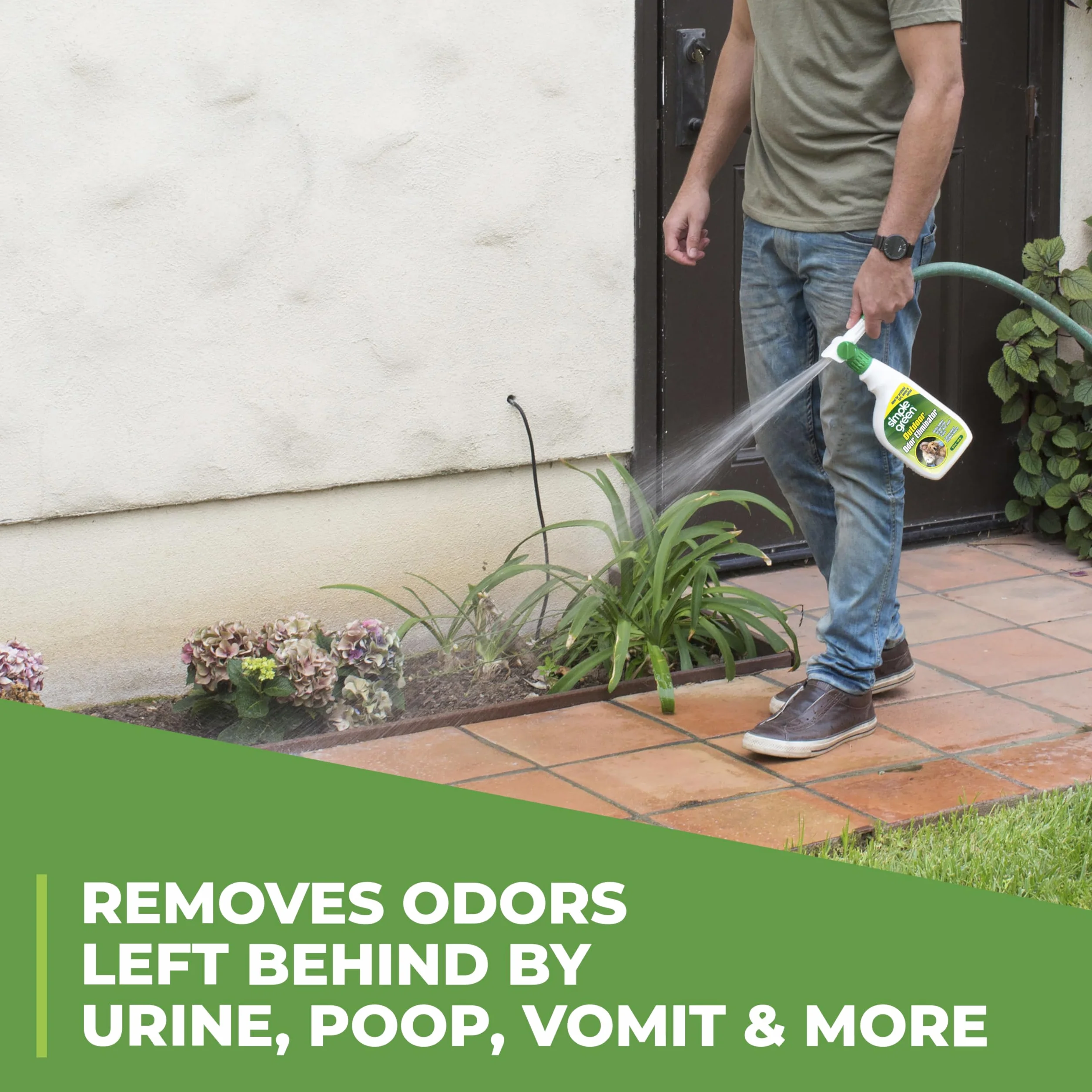 Simple Green Eliminador de olores al aire libre para mascotas, perros, recambio de 1 galón, ideal para césped artificial y patio, blanco lechoso