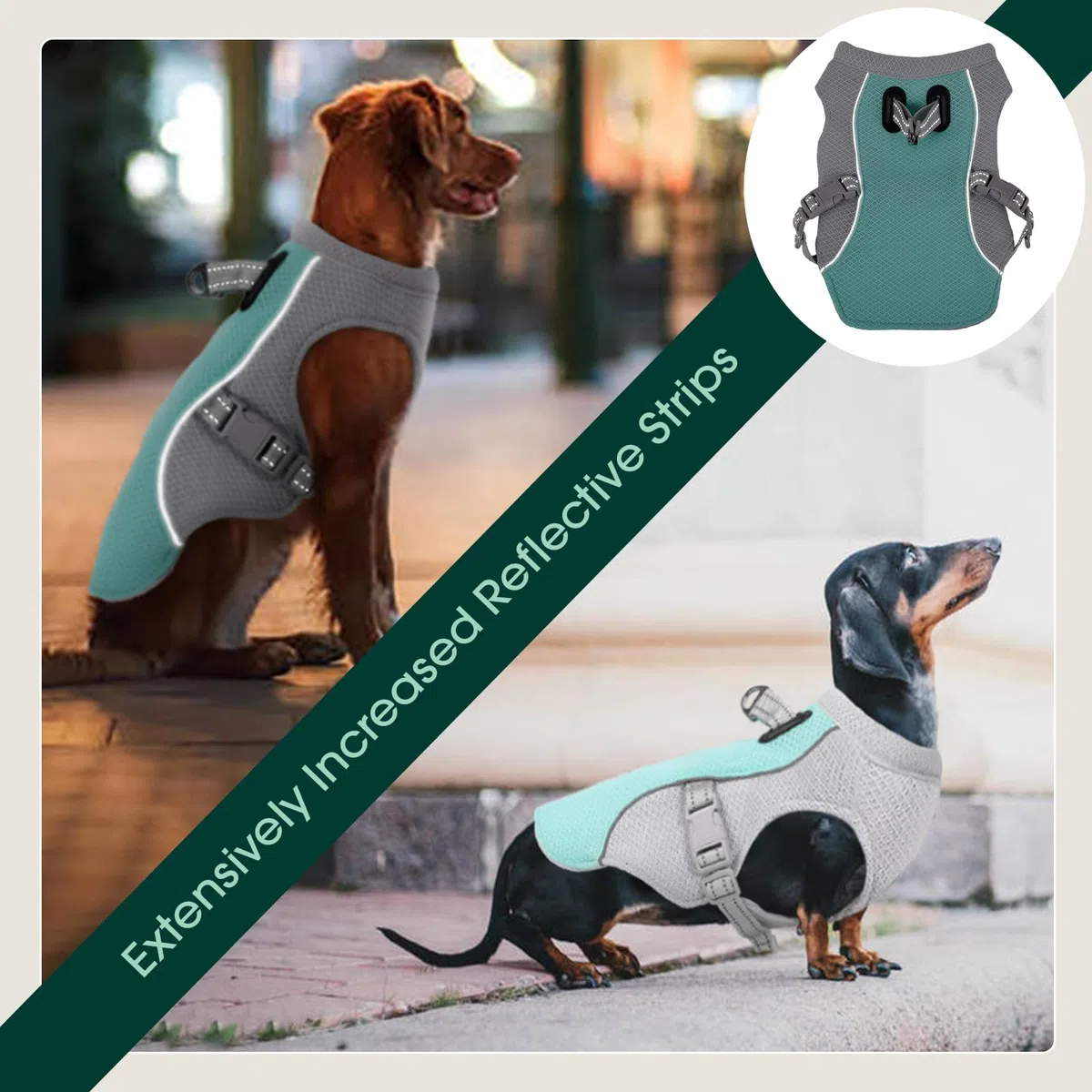 Kuoser Chaleco de Enfriamiento para Perros, Abrigo de Enfriamiento por Evaporación para Perros, Chaqueta Transpirable de Enfriamiento para Mascotas, Chaleco Veraniego Anti-Sol para Perros