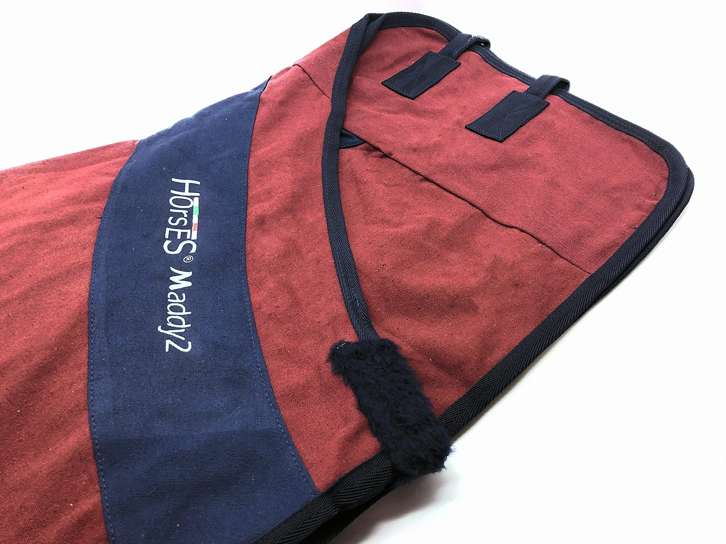 Horses Coperta Box Cotone Maddy 2-153 - BORDEAUX/BLU-128-128 cm