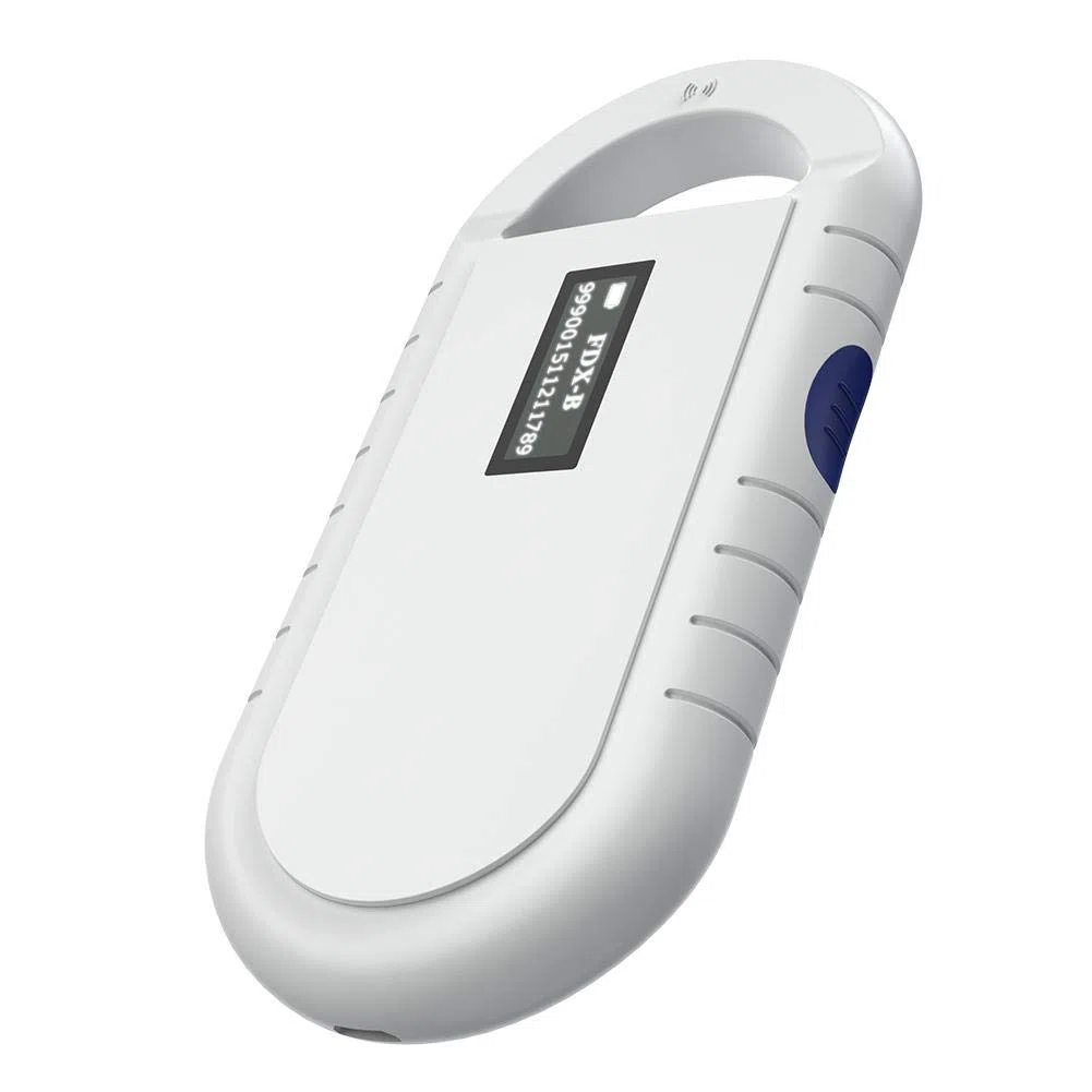 Vbestlife Escáner portátil de Chips para Mascotas, 134.2kHz Compatibilidad con ISO 11784/11785 FDX-B e ID64 RFID, Lector RFID de Animales de Mano Animales/Mascotas/Perros/Gatos/Cerdos