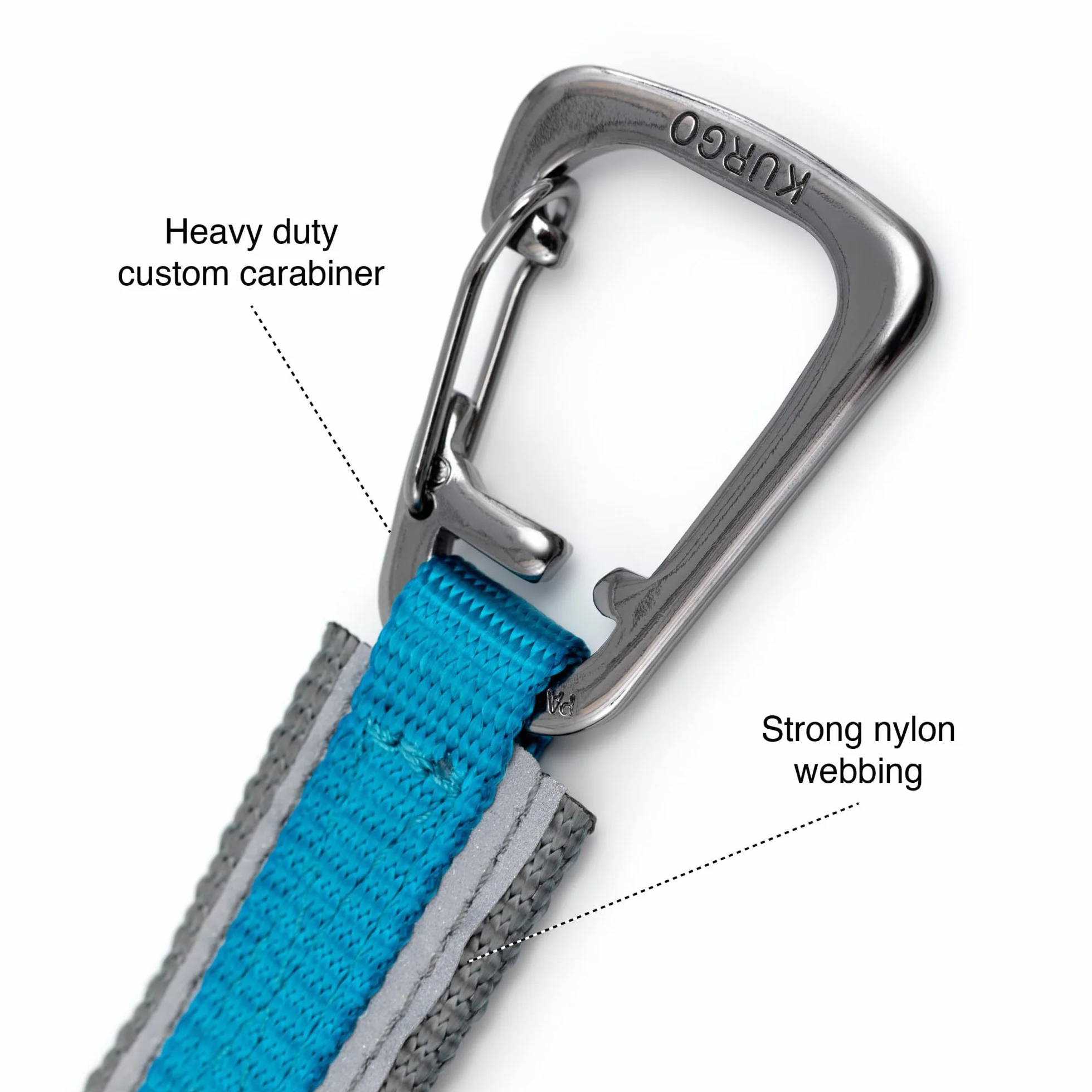 Kurgo Quantum - Correa 6 en 1, Cinturón Manos Libres para Perro, Correa de Cintura para Correr, Tirante Dog Running, Ajustable, Reflectante - Azul