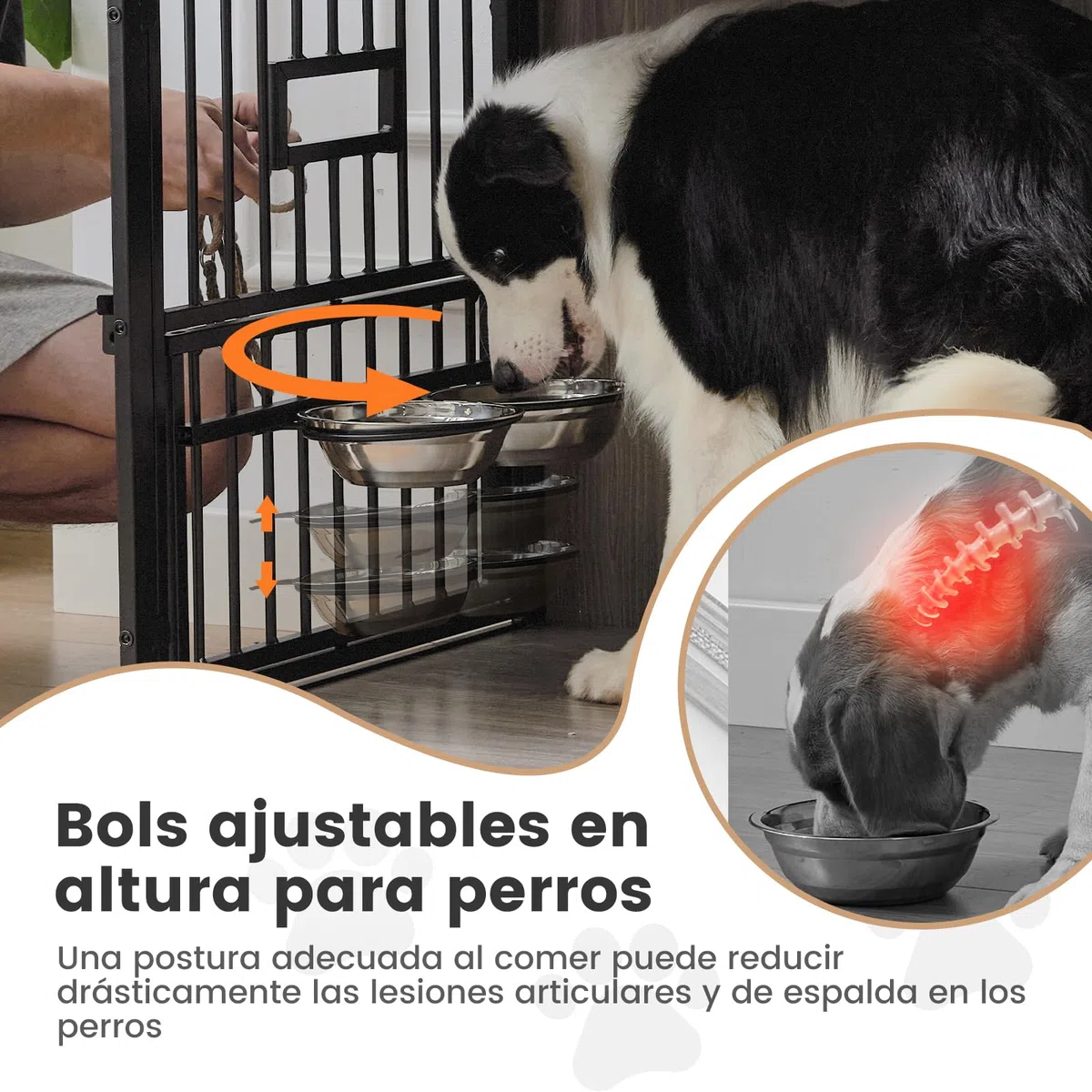 Gardner Pet 99cm Jaula para Perros, Jaula Perro Grande Mueble, con 3 Aberturas Superiores para Alimentación en Jaula para Perros de Madera, 3 Puertas, 99x65x69cm, Marrón