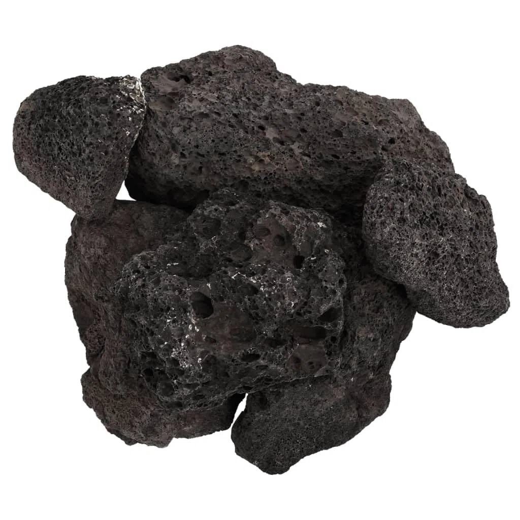 vidaXL Rocas Volcánicas, Piedras de Pecera, Piedras Decorativas para Acuario Tanque, Rocas para Paisajes Submarinos, Negras 10 kg 10-30 cm