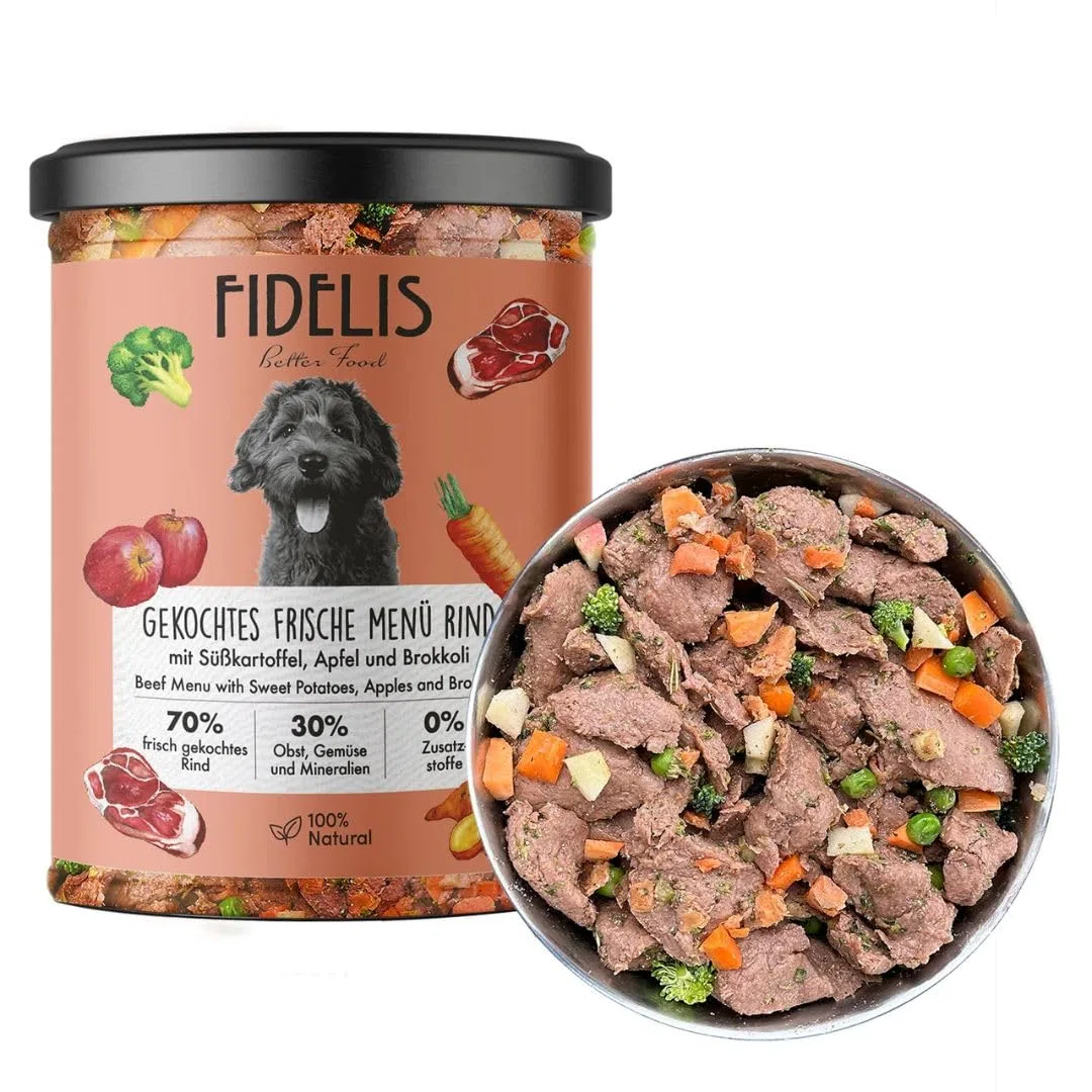 ANIMALUJOS Mix Comida Cocinada Casera para Perros y Cachorros, Sabores Salmón, Pavo, Pollo, Ternera, Caballo y Pato, 6 Unidades x 400g - 100% Natural y Sin Aditivos - Fidelis