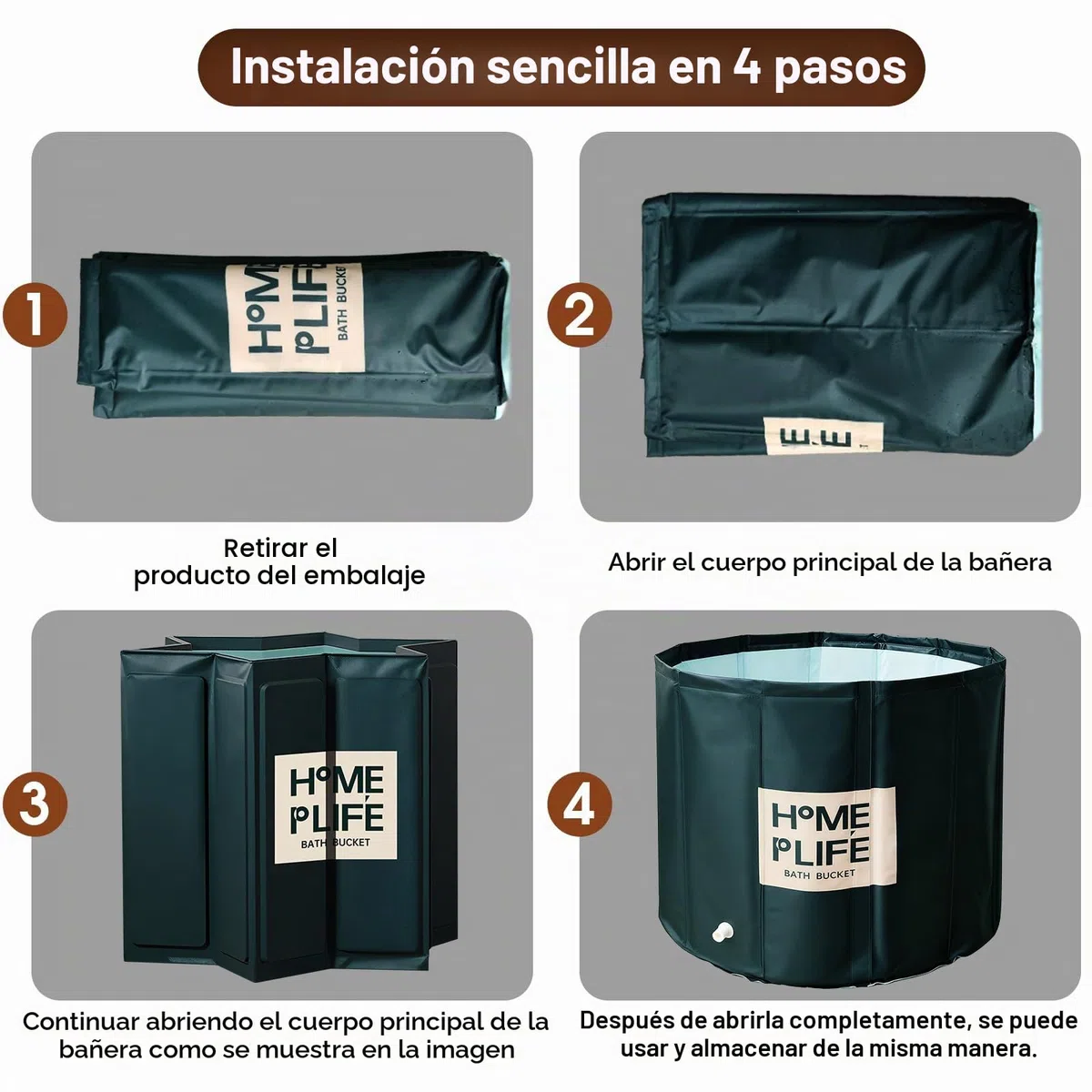 Bañera plegable para adultos, bañera portátil para spa caliente y baño de hielo para una rápida recuperación muscular 80x 65 cm