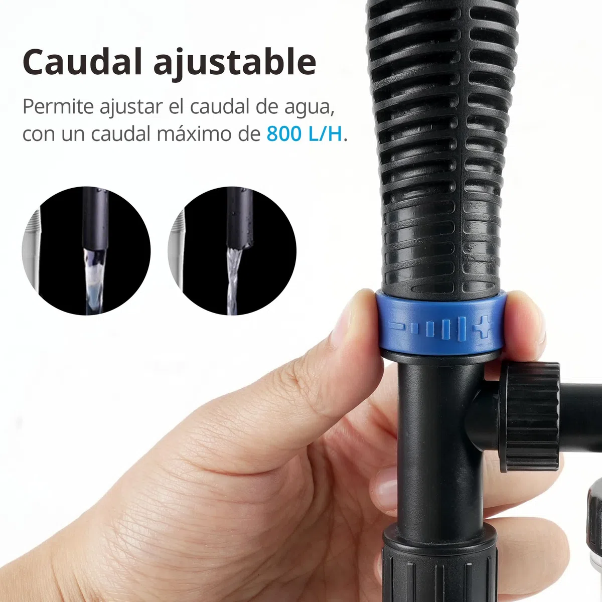 NICREW 3 en 1 Aspirador Automático para Acuario, Limpiador de Grava con Esponja de Filtro, Aspirador de Grava Eléctrica Adecuada para Acuarios Medianos y Grandes, 800 L/H, 16W