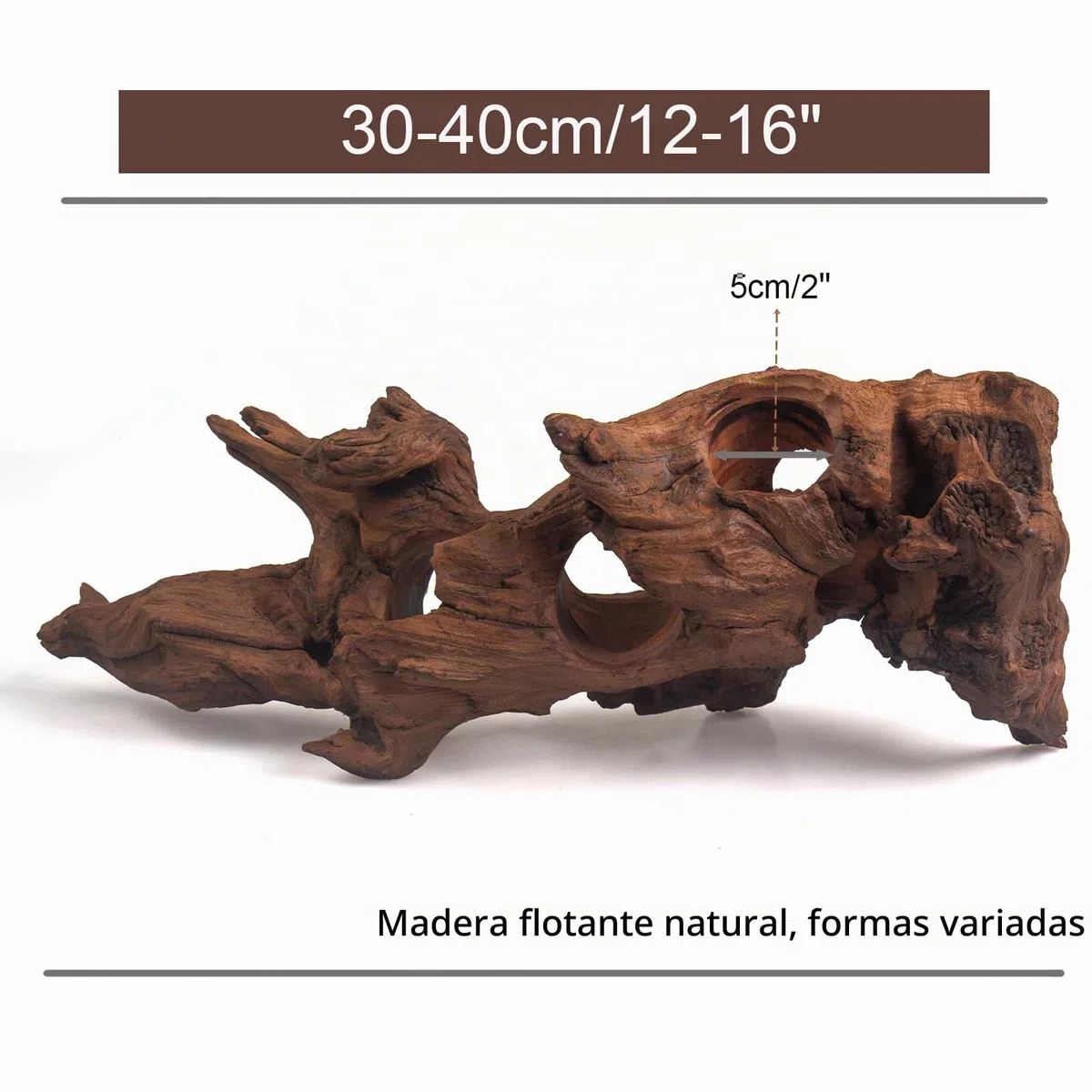 Emours - Madera de deriva porosa natural para acuario, madera de deriva para acuarismo con agujeros, túneles y escondites seleccionados a mano, paisaje duro para acuarismo, decoración para reptiles en