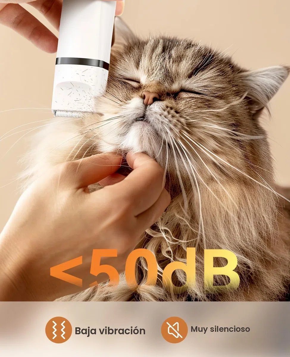 oneisall set de maquina de cortar pelo para gatos silenciosa, 3 en 1 profesional maquinilla para gatos de pelo largo para patas, nalgas, nudos, dingleberry