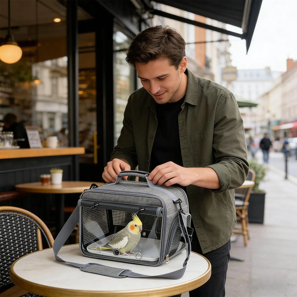 Transportín de Viaje para Aves,Mascotas Transpirable Portátil Impermeable Extraíble con Asa,Transporte para Animales de Peluche | para Viajes en Coche, Uso Diario, Oficina,