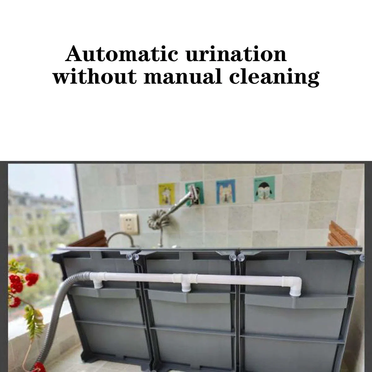 Inodoro para Perros, Valla de Tres Lados, micción automática, tamaño 45 * 60cm, Color Verde (B)