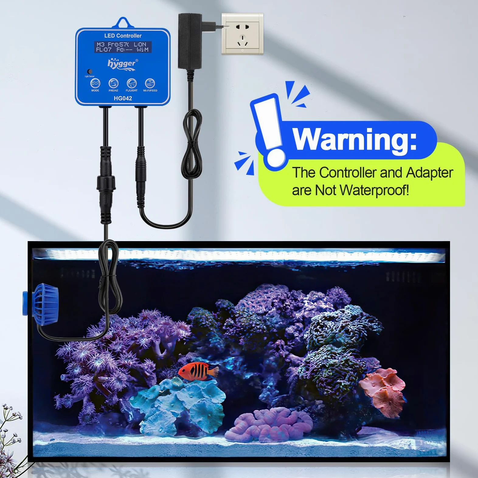 hygger Generador de Olas Potente para Acuarios, Powerhead DC Magnético, Bomba de Circulación Ajustable con Controlador Externo, para 30–90 Galones en Agua Dulce y Salada, 2100 GPH