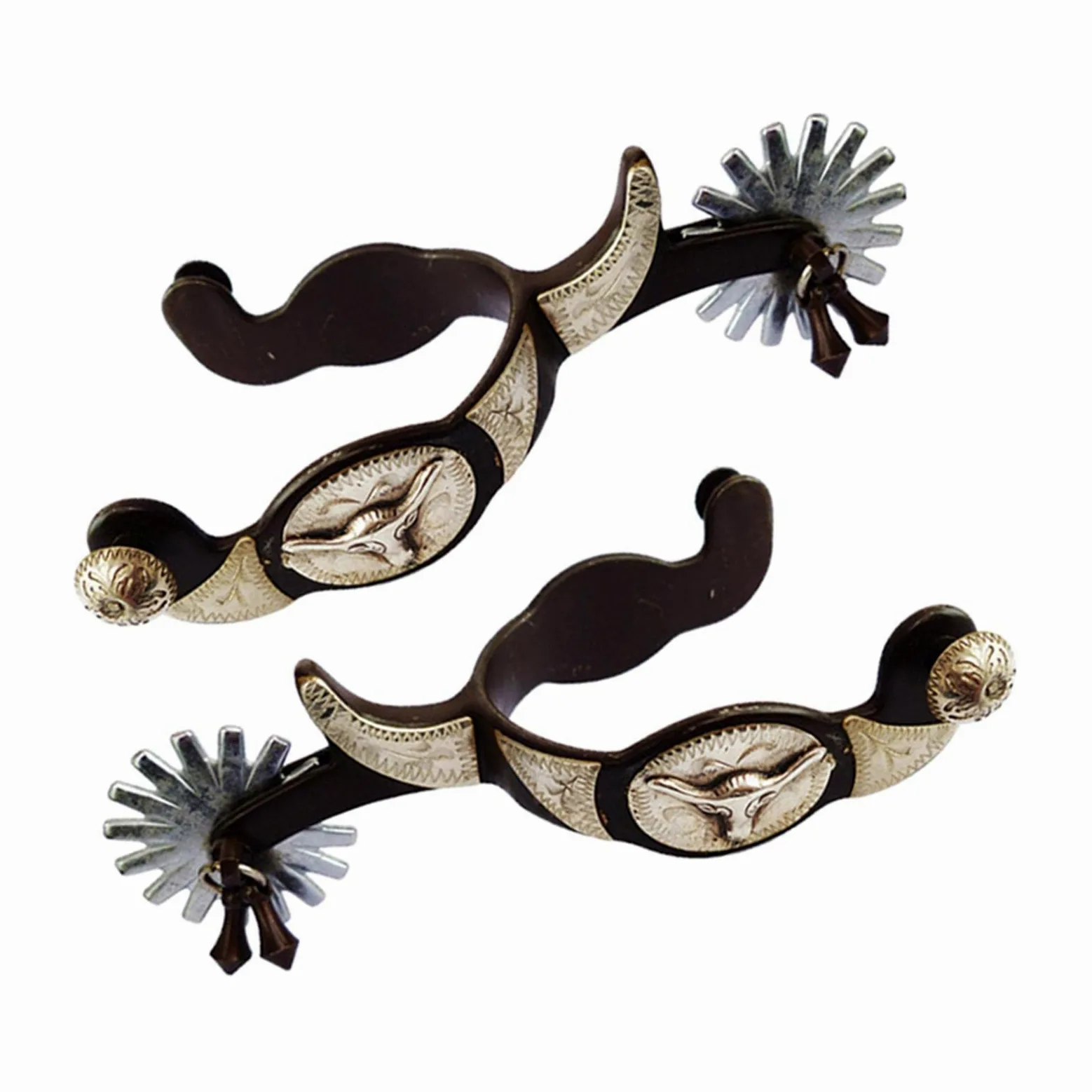 Milageto Espuelas, 1 par de espuelas de Vaquero Occidental de Material Acero Inoxidable, espuelas exquisitas, Accesorios de Equipo Ecuestre
