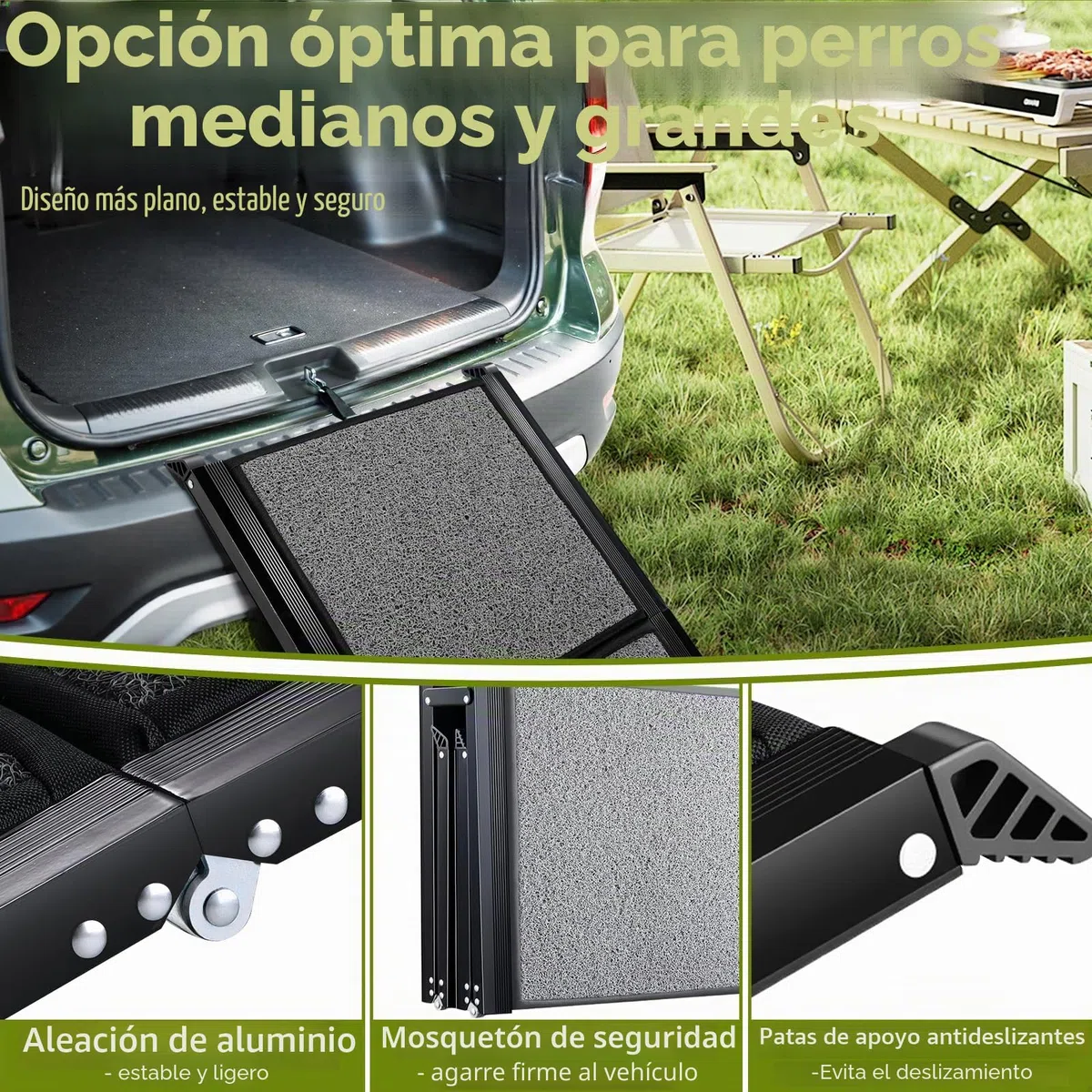 Gimars Rampa para Perros de 180 cm, Plegable y Portátil con Superficie Antideslizante, Ideal para Autos, Camiones y SUVs, para Perros Grandes y Medianos de hasta 110 kg