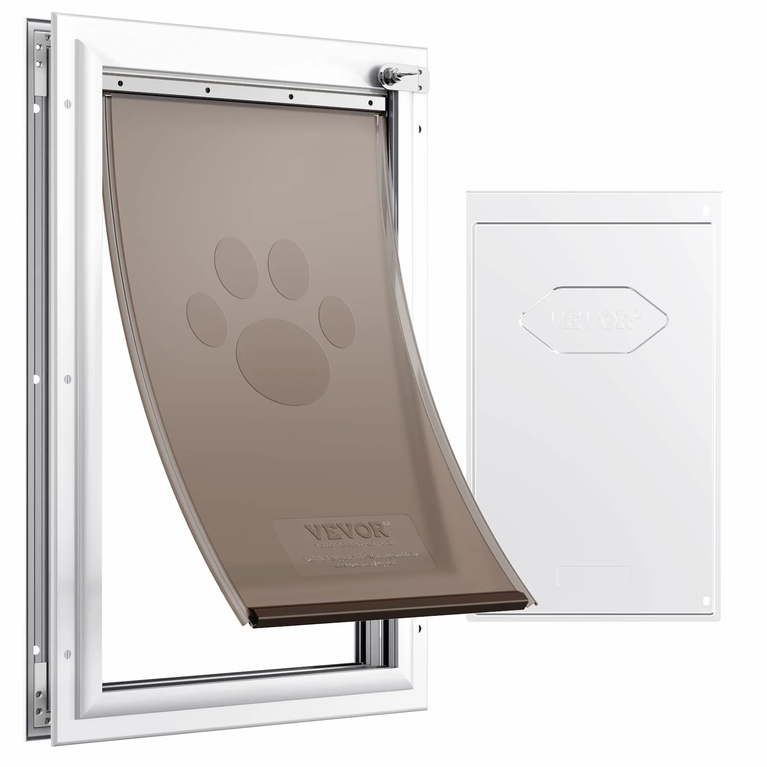 VEVOR Puerta para Mascotas Fuerte y Duradera, Marco de Aluminio, Panel de Cierre de Metal, Adecuada para Perros Interiores y Exteriores