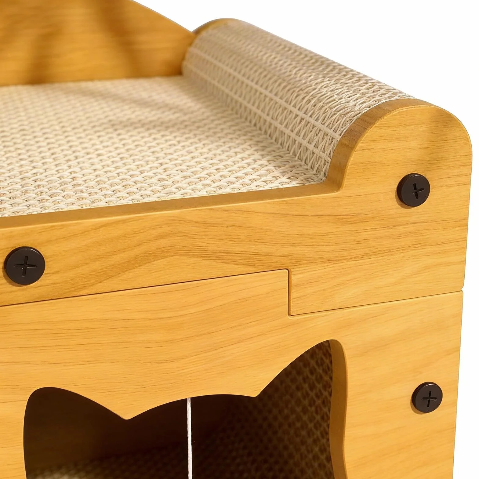 Genérico Casa de Cartón para Gatos - con Pelota Antideslizante y Diseño Versátil | Rascadores para Gatos - para Disfrutar en Familia en Interior, Exterior, Salón o Viajes