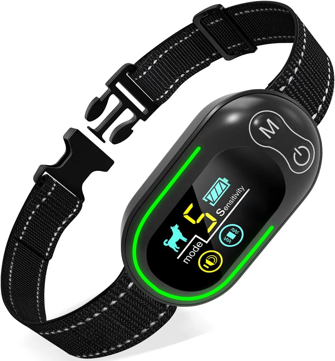 CANDYDOG Collar Antiladridos para Perros, Recargable Collar Antiladridos con 5 Sensibilidades Ajustables, Bip y Vibración, Collar Antiladridos para Perros Grandes, Medianos y Pequeños