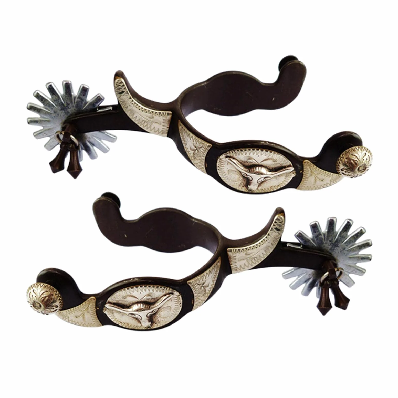 Milageto Espuelas, 1 par de espuelas de Vaquero Occidental de Material Acero Inoxidable, espuelas exquisitas, Accesorios de Equipo Ecuestre