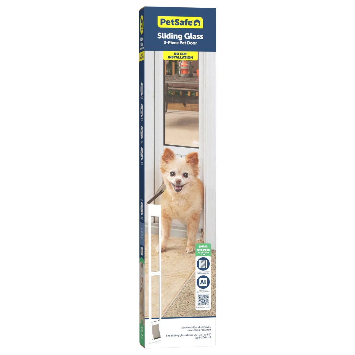 PetSafe Puerta Corredera de Vidrio para Gatos y Perros de 2 Piezas - Sin Necesidad de Recortar, Duradera, Resistente a Las Inclemencias del Tiempo - Pequeña