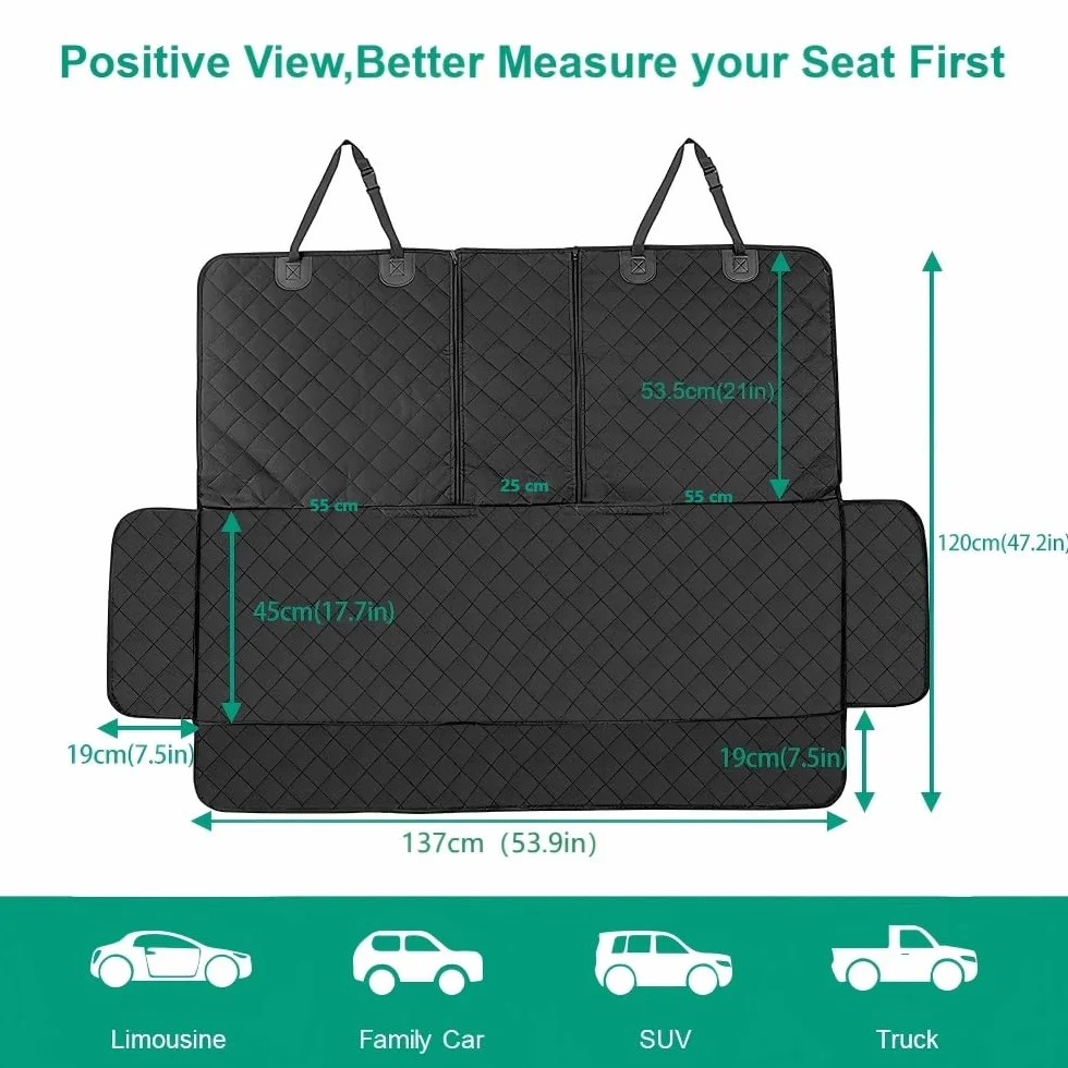 ANOSOSPECIAL Funda de Asiento Trasero para Perros Infantiles, Protector de Asiento Trasero de Piel Antiadherente para Mascotas, Modelo Universal Impermeable para SUV automotrices