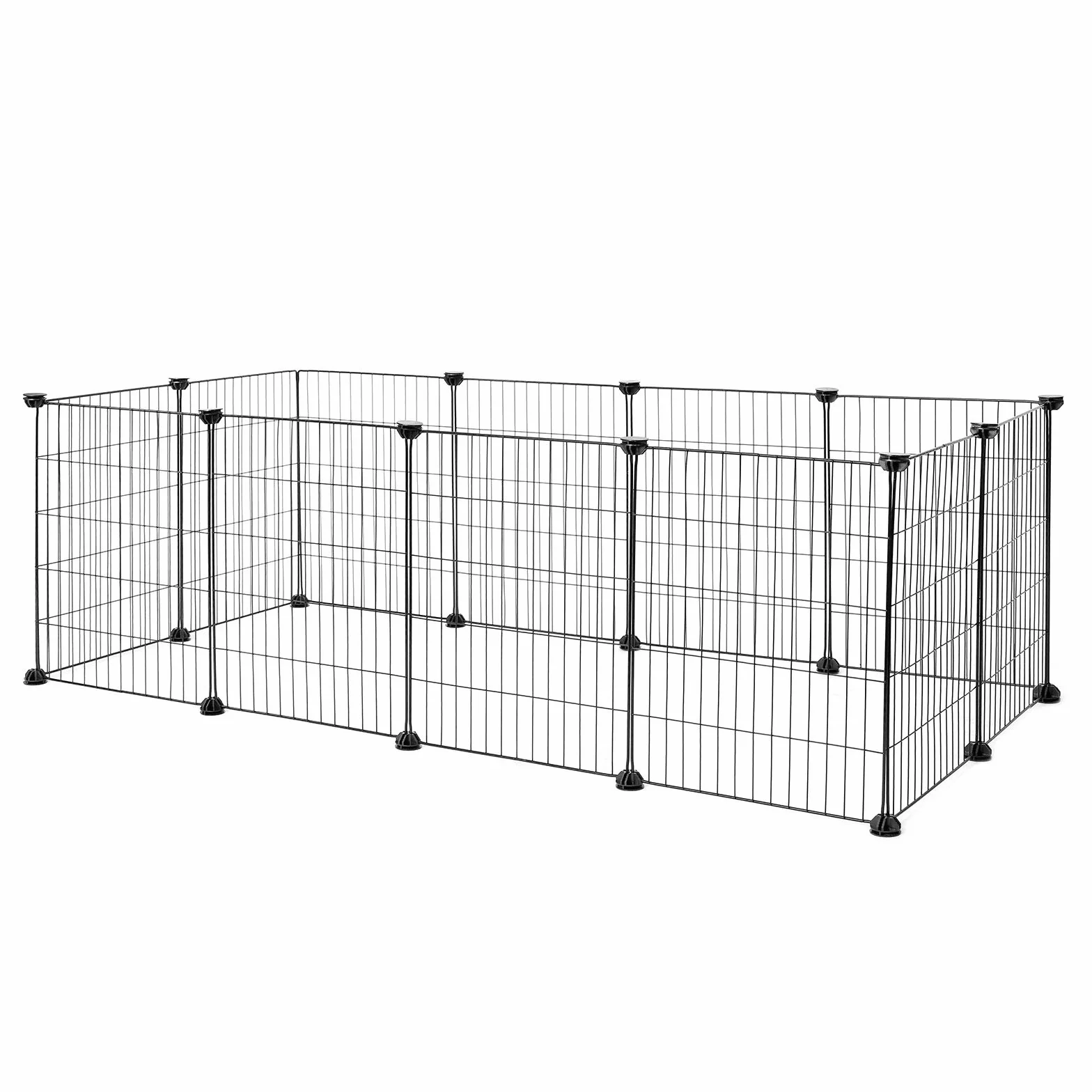 lionto Recinto Descubierto Metal Corral Animales pequeños Jaula roedores Ampliable 144x74x46 cm