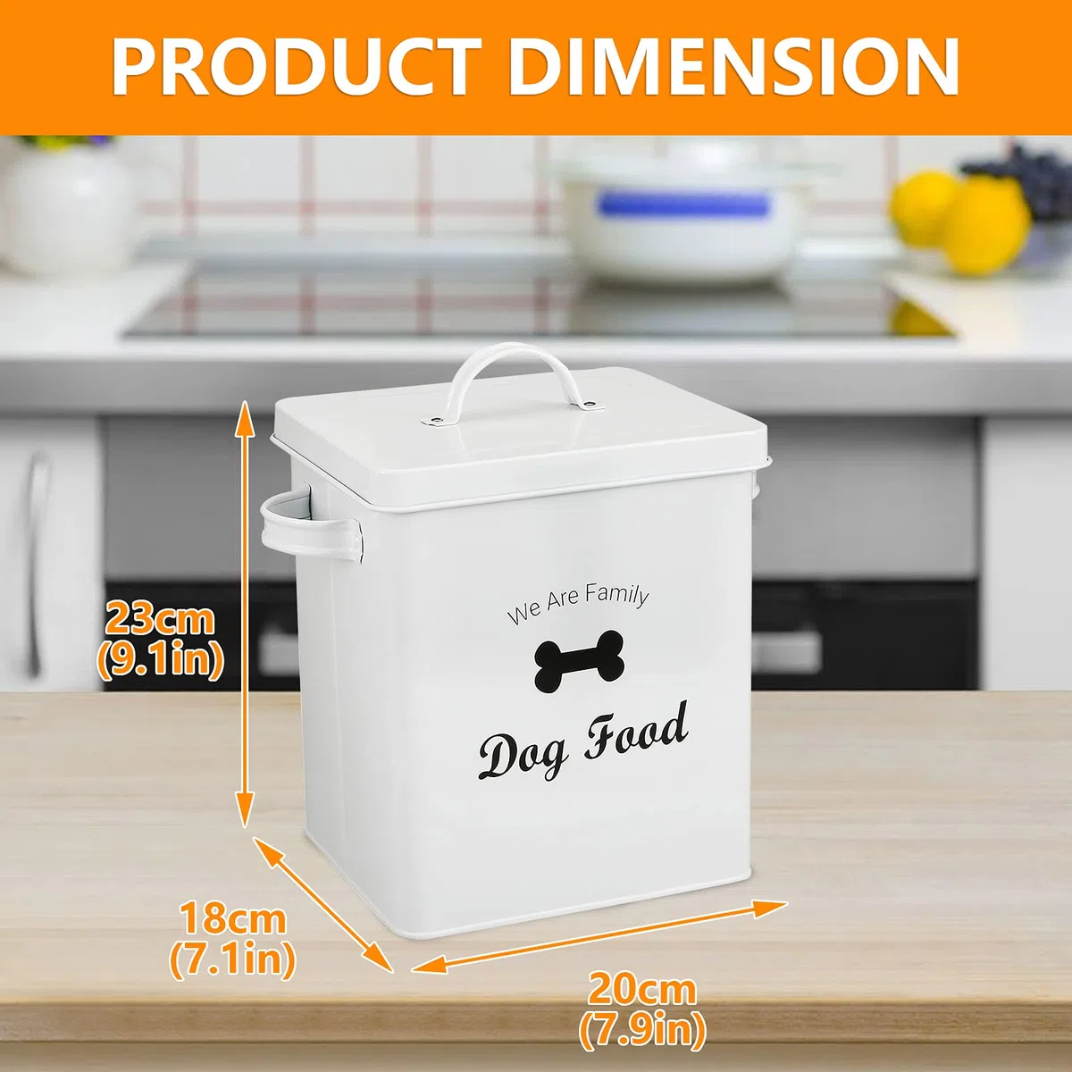Pethiy Cajas de Almacenamiento de Alimentos seco para Perros,Mascota Contenedor para Comida con Tapa, Cuchara de Servir incluida,Capacidad de 2.3kg