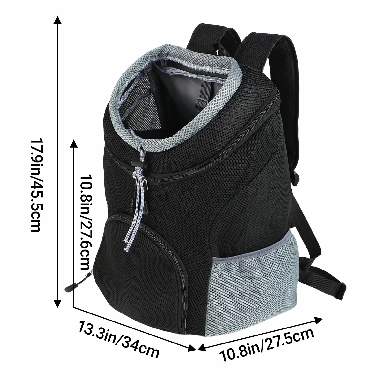 Mochila para Mascotas - Ajustable y Transpirable, para Perros y Gatos Pequeños （3-7kg） - con Fondo Impermeable, Diseño de Cabeza al Aire y Gancho de Seguridad - Ideal para Viajes y Senderismo