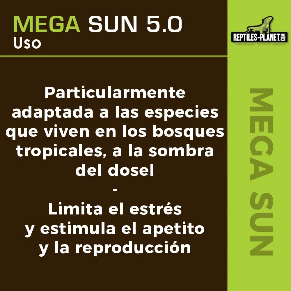 Reptiles-Planet Mega Sun UVA - UVB 5.0 Reptiles Lamp, 26 W