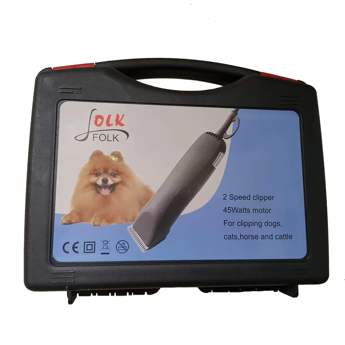 Folk Esquiladora peladora Marca Modelo FL4 de 45w para Perros, Gatos, Amplia Gama de Cuchillas Serie A5. Kit (con 1 Cabezal Nº10)