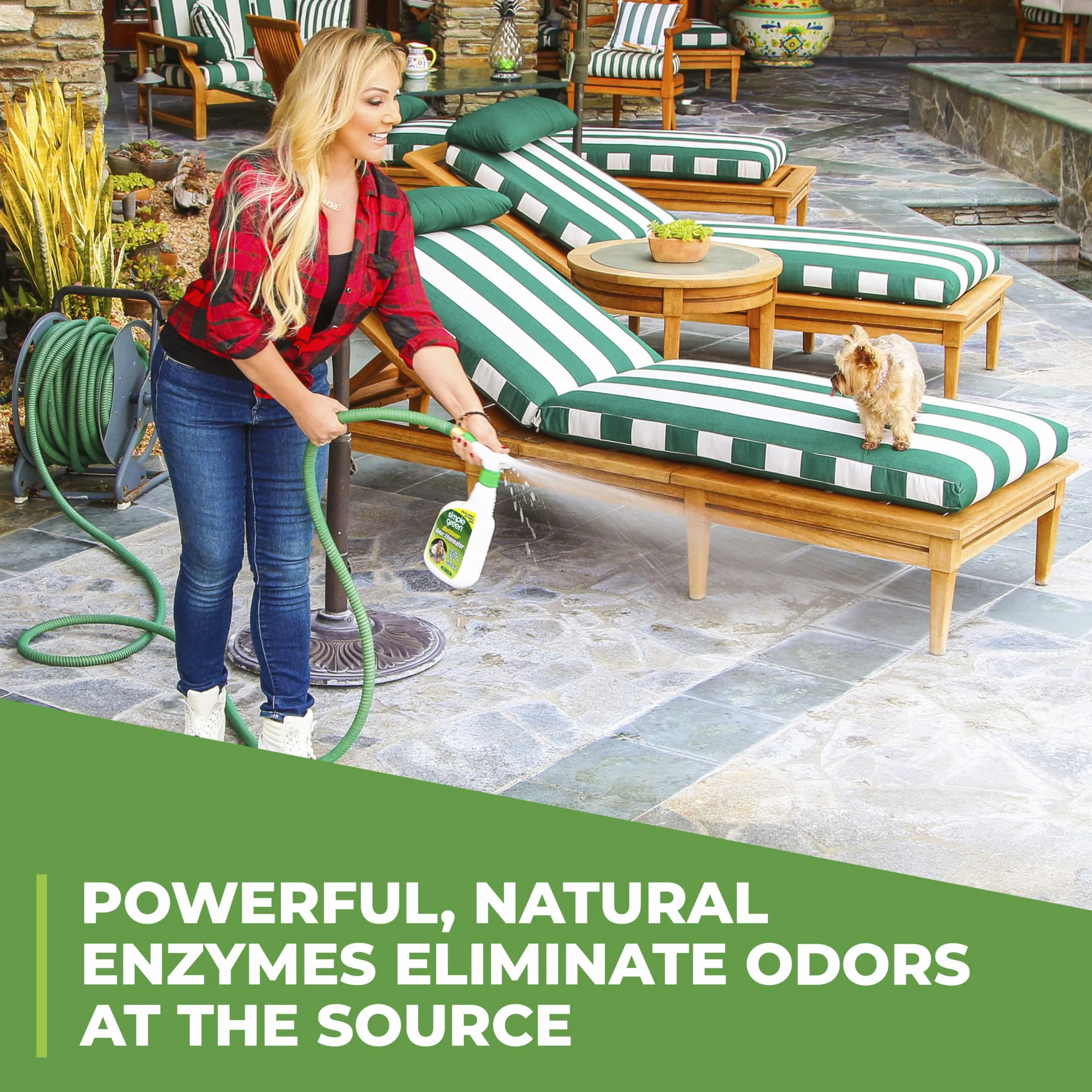 Simple Green Eliminador de olores al aire libre para mascotas, perros, recambio de 1 galón, ideal para césped artificial y patio, blanco lechoso