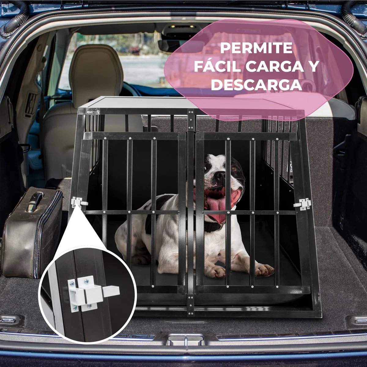 MaxxPet Transportín para Perros en Coche - Banco de Transporte - Banco para Perros para el Maletero del Coche - Banco de 2 Puertas - 96x91x70cm