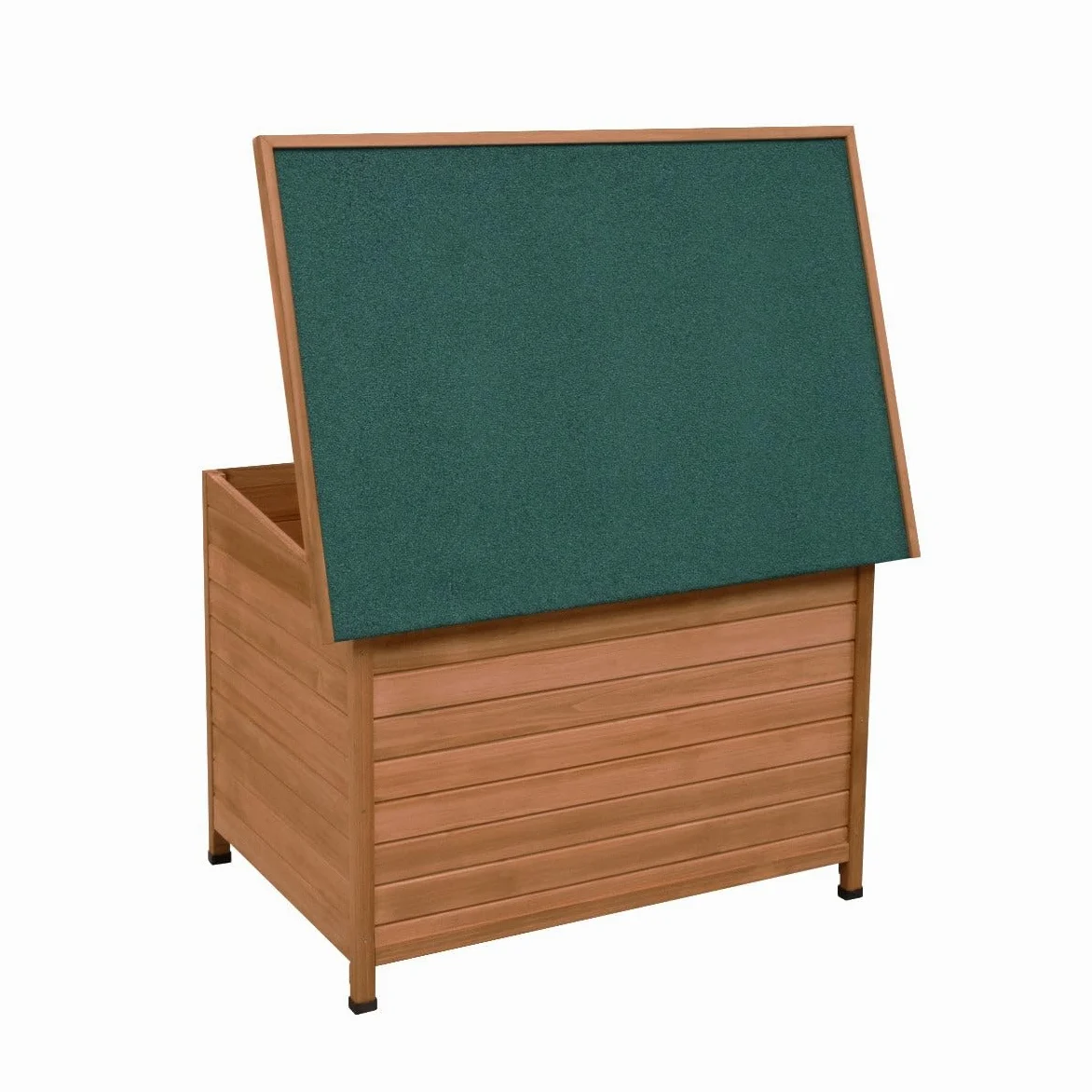 Perrera de Madera Mediana para Perros Exterior e Interior con Techo Impermeable, Base Elevada 5 cm y Ventilación – Caseta de Abeto Resistente a la Intemperie con Puerta – Marrón