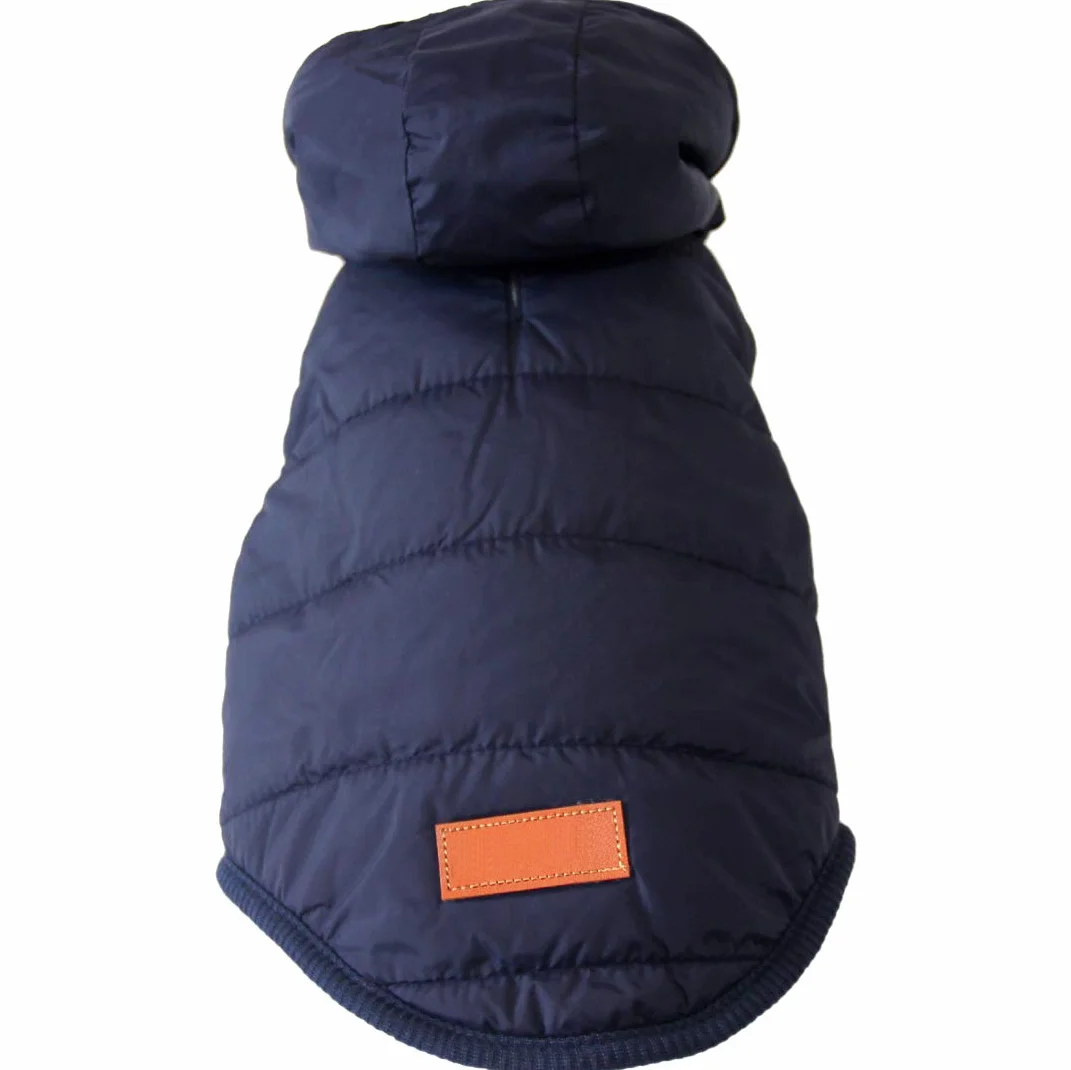 JoyDaog - Sudadera con capucha para perro con forro polar cálido en invierno, chaqueta con capucha para perros pequeños, color azul, talla M